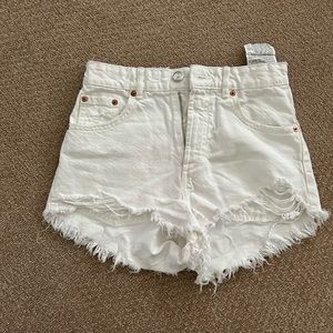White Zara jean shorts